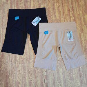 Jockey Skimmies Collection Wicking Slip Shorts Bundle of 2 BLK & Tan XL NWT